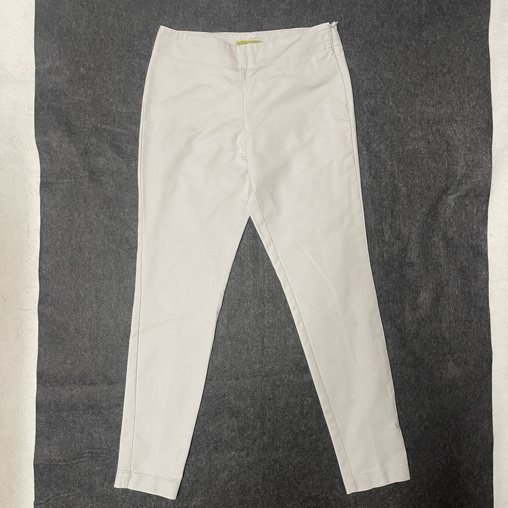 SIGRID OLSEN Signature $119 Women White Ankle Slim Leg Side Zip Pants Sz 4